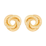 Diamond Cut Love Knot Earrings in Yellow Gold