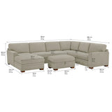 Thomasville Langdon 4-piece Fabric Sectional with Storage Ottoman