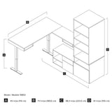 Bestar Viva L-shaped Height-adjustable Workstation