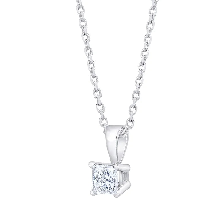 Princess Cut Diamond Solitaire Pendant (0.70 ct)