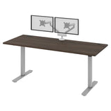 Bestar Upstand 76.2 cm x 182.9 cm (30 in. x 72 in.) Height Adjustable Desk with Dual Monitor Arm