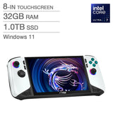 MSI CLAW 8 AI+ A2VM Polar Tempest Edition 8-in Touchscreen Handheld Gaming Computer, Intel Core Ultra 7 258V – 32GB RAM, 1TB SSD, Intel Arc