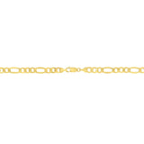 High Polish Beveled Figaro Bracelet in Yellow Gold