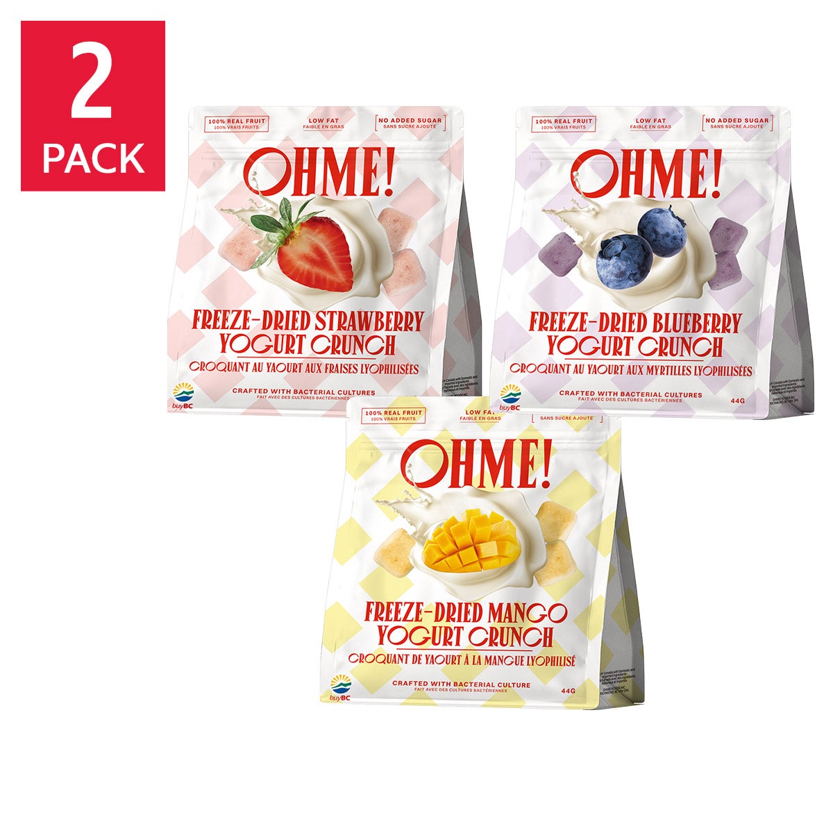 OHME! Freeze-Dried Fruit and Yogurt Crunch Variety, 6 - pack