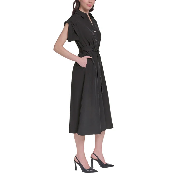 DKNY Women's Belted Shirt Dress