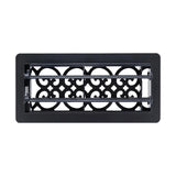 Manor House Black Low Profile Scroll Design Floor Registers, 4-pack