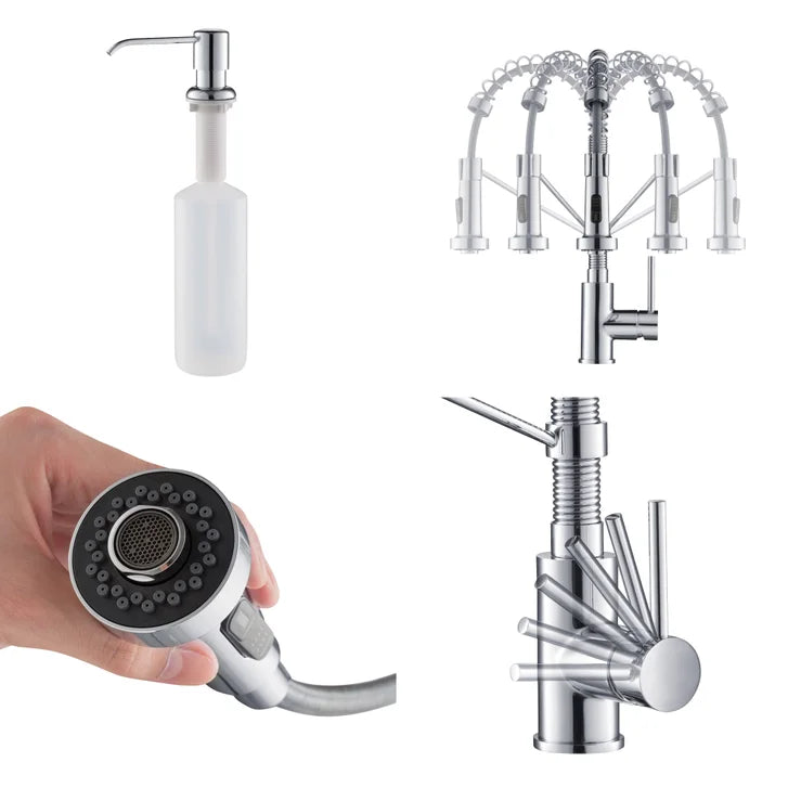KRAUS Bolden 18-in Pull-down Faucet with Soap Dispenser