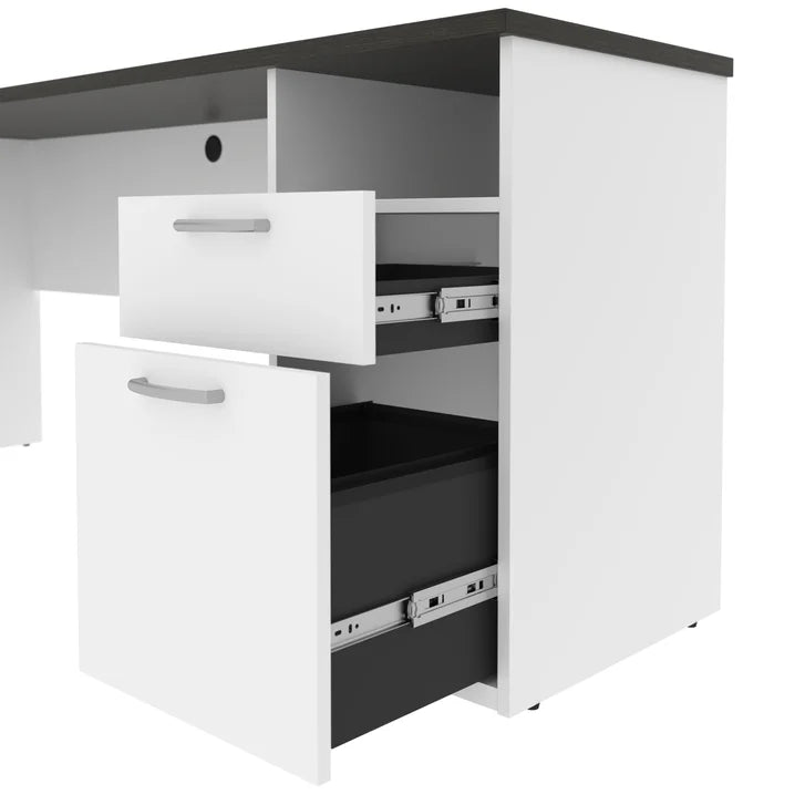 Bestar Upstand 2-piece L-shaped Workstation with Height Adjustable Desk