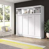 Bestar Oasis Premium Horizontal Queen Wall Bed with Overhead Storage