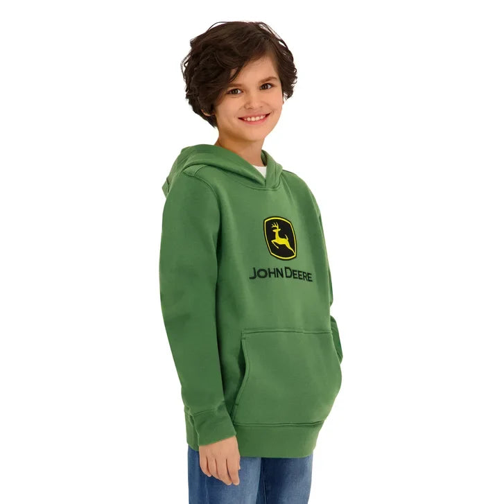 John Deere Boys' Embroidered Logo Hoodie – Cotton Blend Fleece Sweatshirt
