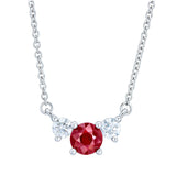 Round Cut Ruby and Diamond Pendant (0.25 ctw)