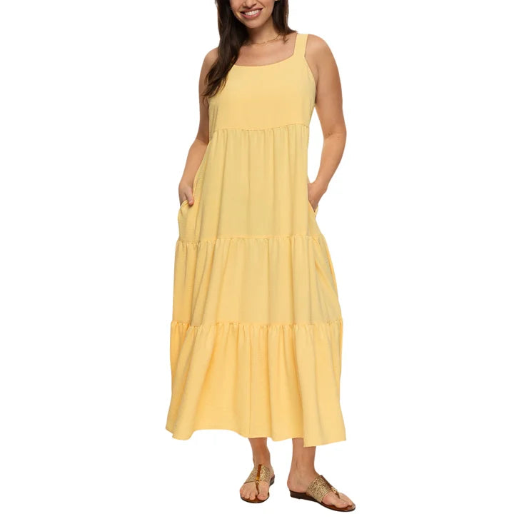 Black Bow Women's Tiered Maxi Dress