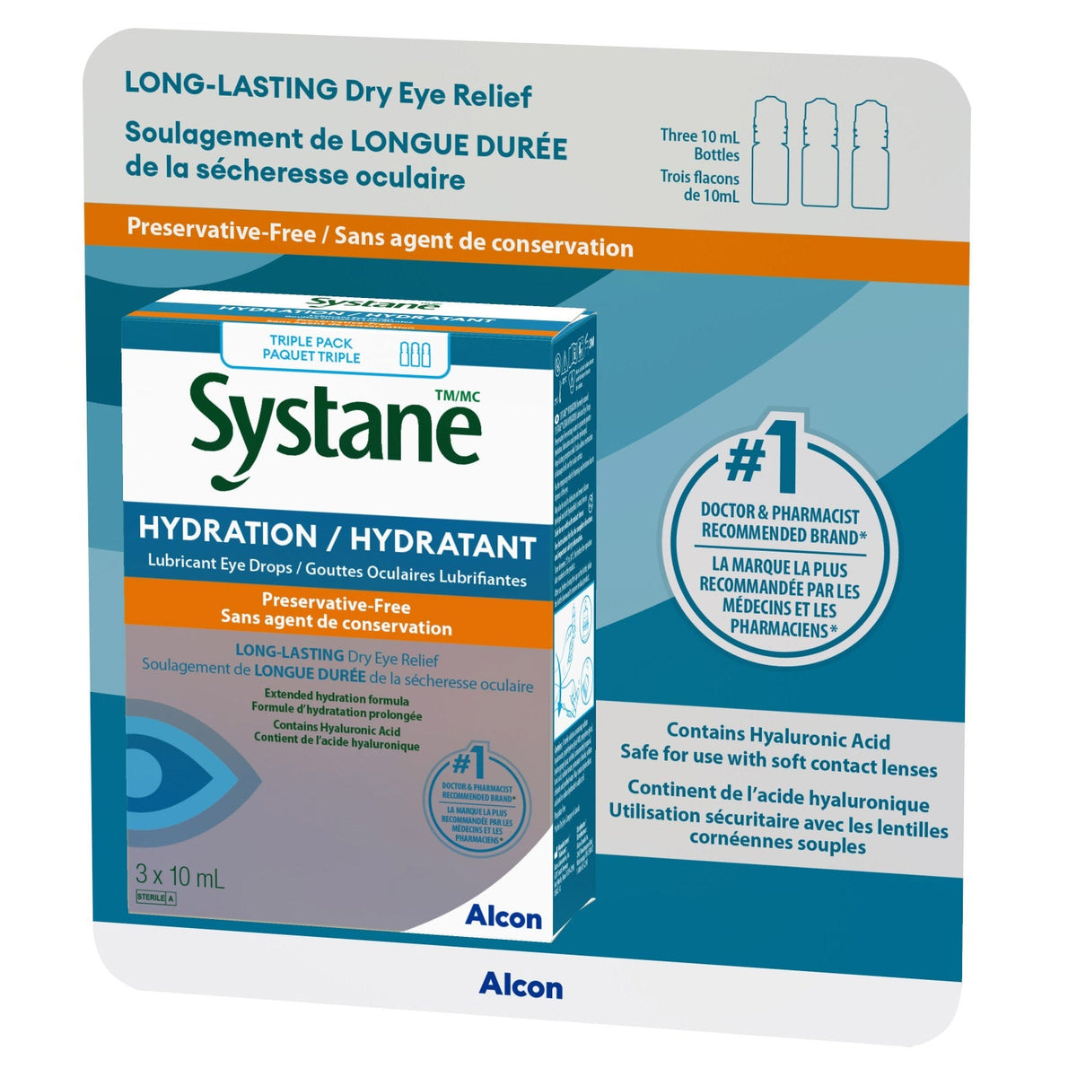 Systane Hydration Eye Drops, 3 x 10 mL