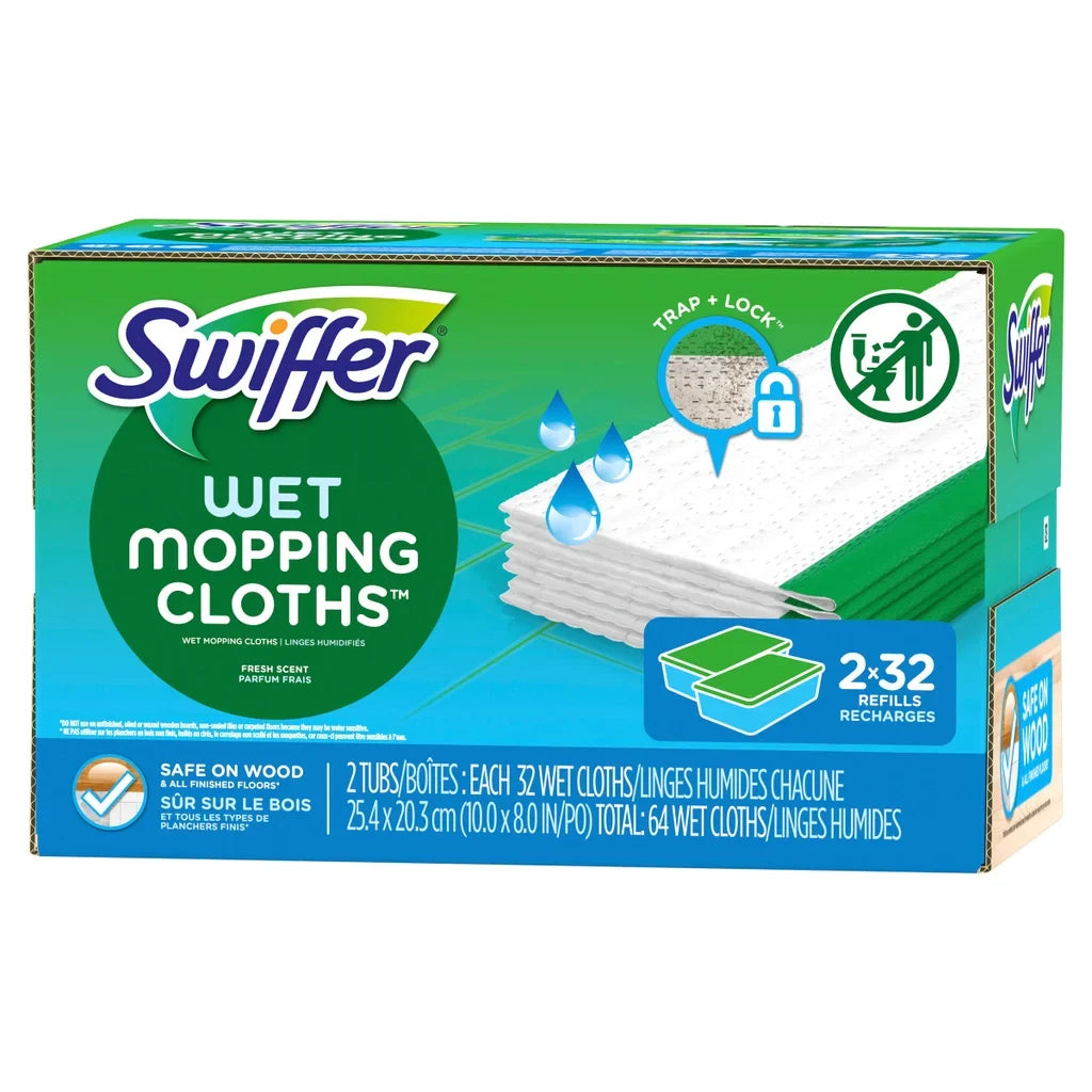 Swiffer Sweeper Wet Mopping Cloths, 64 count