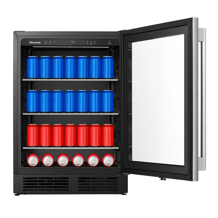 Hisense Beverage Bundle 164 Can Beverage Center and 54 Bottle Wine Cooler - Built In or Freestanding