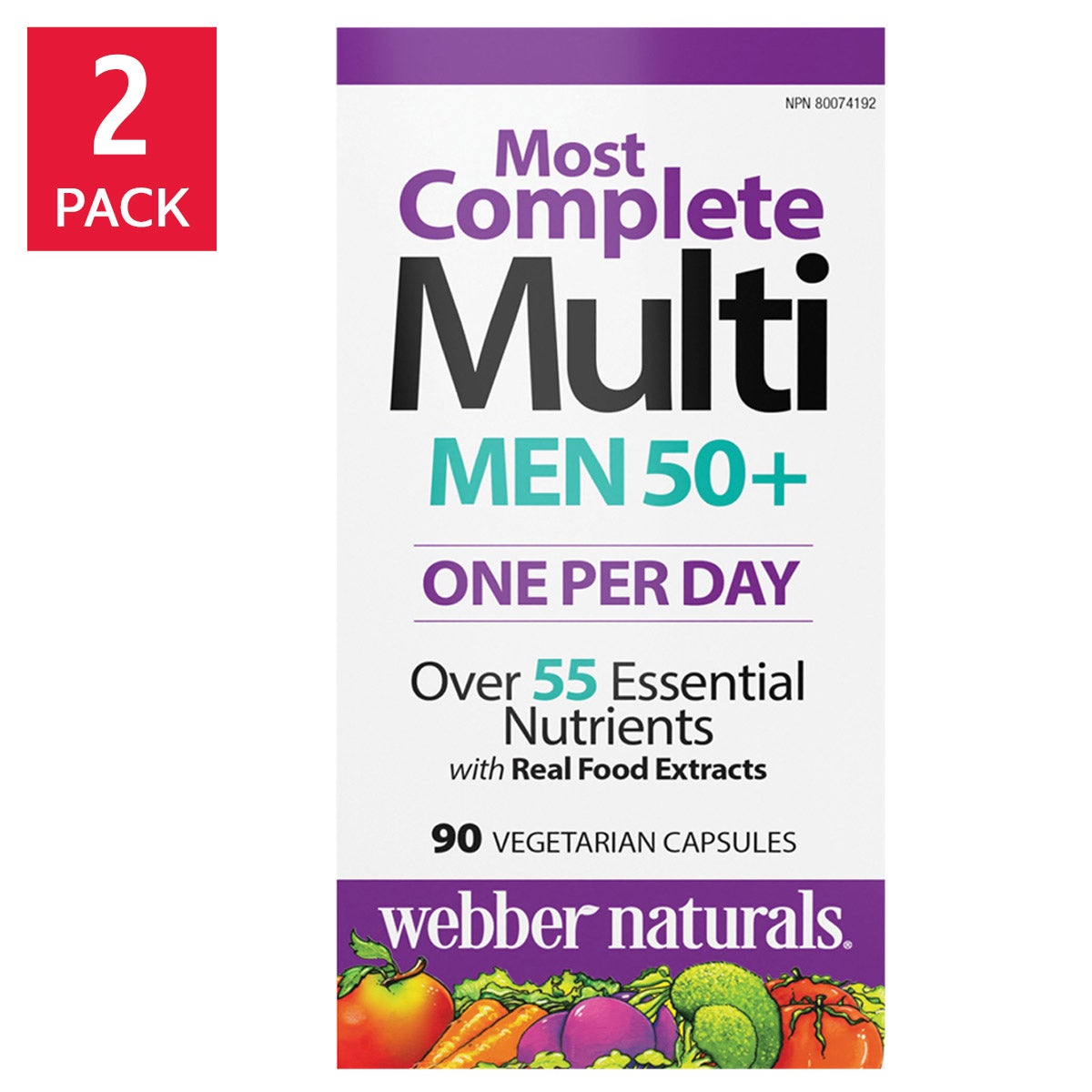 webber naturals Men's 50+ Most Complete Multi - 2 x 90 vegetarian capsules