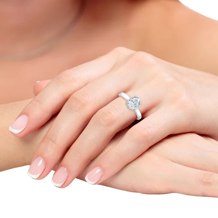 1.70 ct Oval Cut, Clarity VVS2, Colour H, Diamond Solitaire Ring