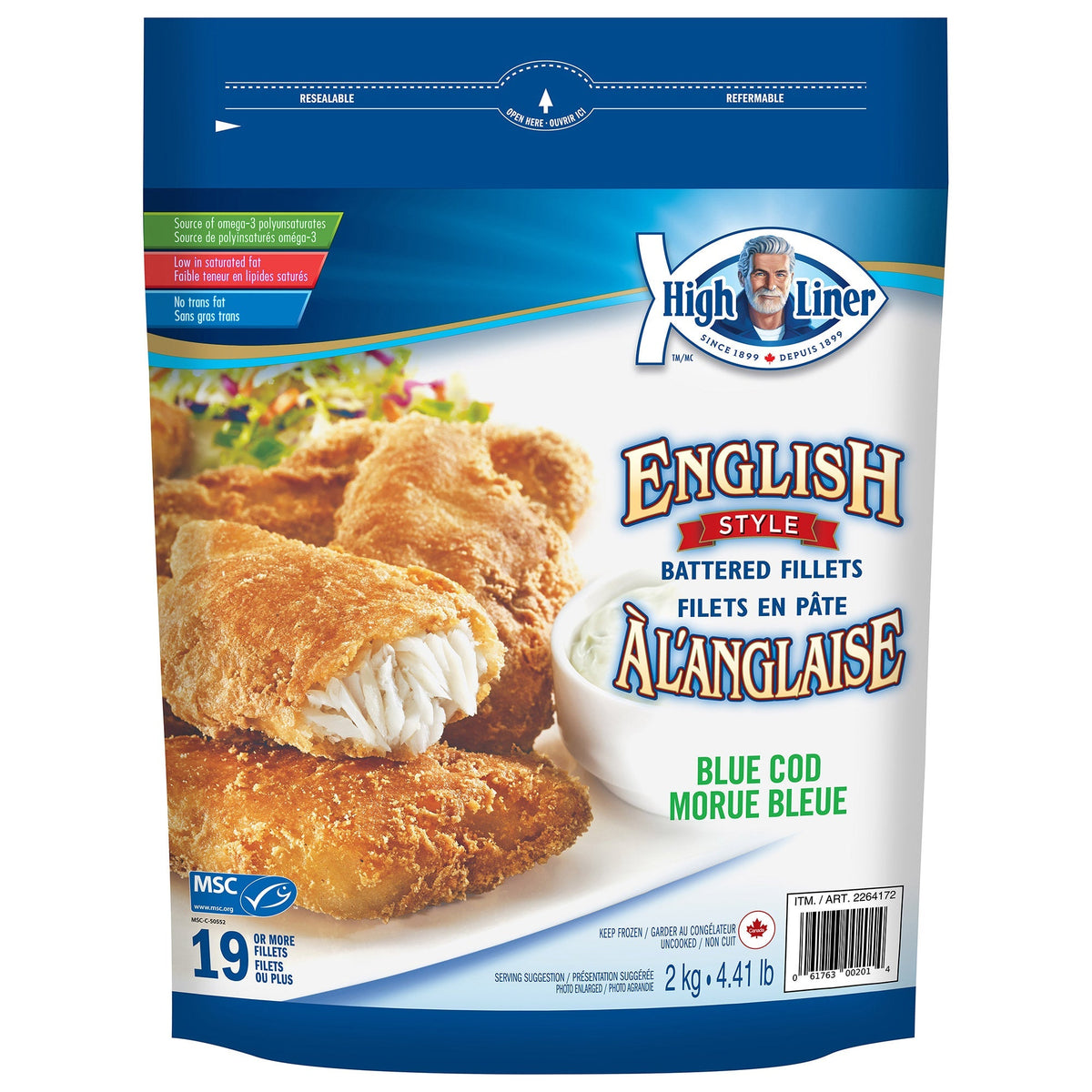High Liner English Style Battered Blue Cod Fillets, 2 kg