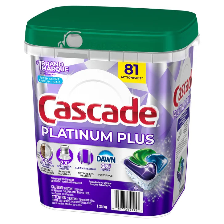 Cascade Platinum Plus ActionPacs, 81-count