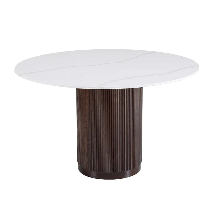 Troy Solid Quartz Round Dining Table