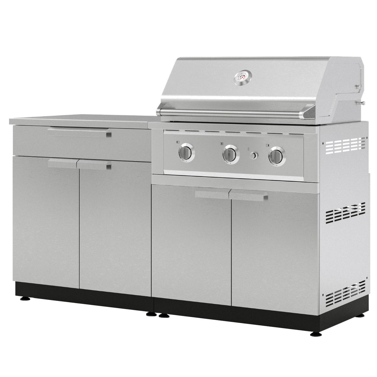NewAge Products 4-piece Outdoor Kitchen Stainless Steel Set, Natural Gas Grill