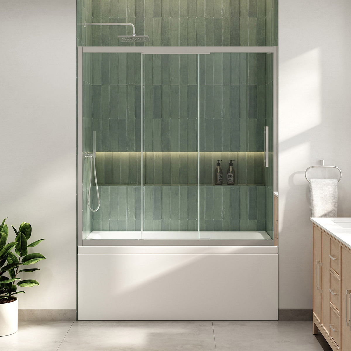 OVE Decors Dante 59 in. × 59 in. Sliding Bathtub Door