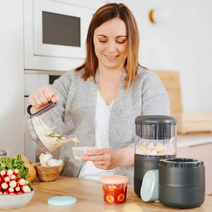 Babymoov Duo Meal Lite Baby Food Maker: Steam, Blend, Defrost, and Reheat With 6 Storage Containers