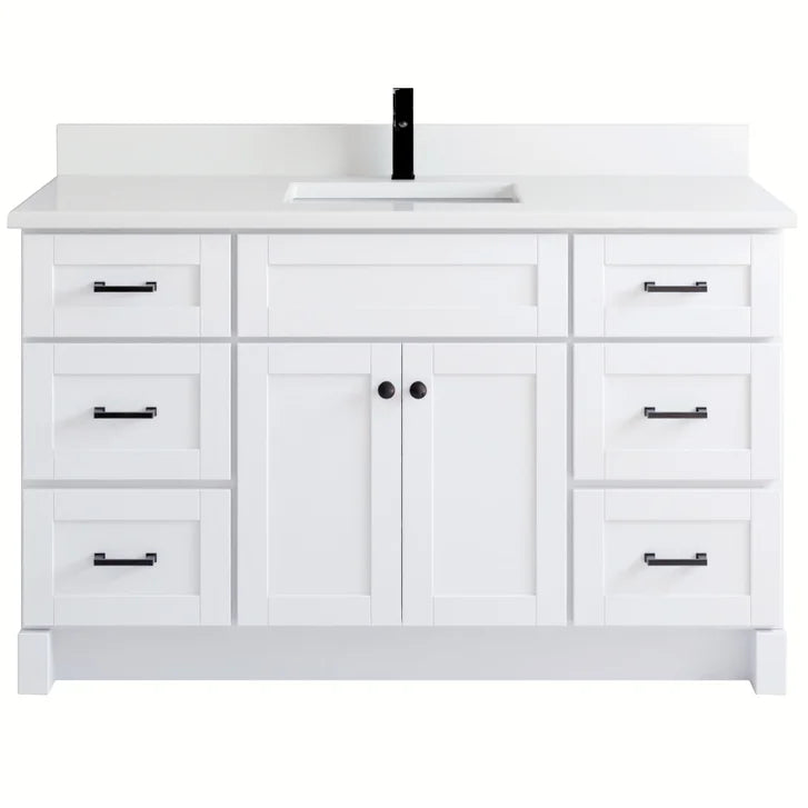 VanGo Willow Vanity in White with Quartz Countertop