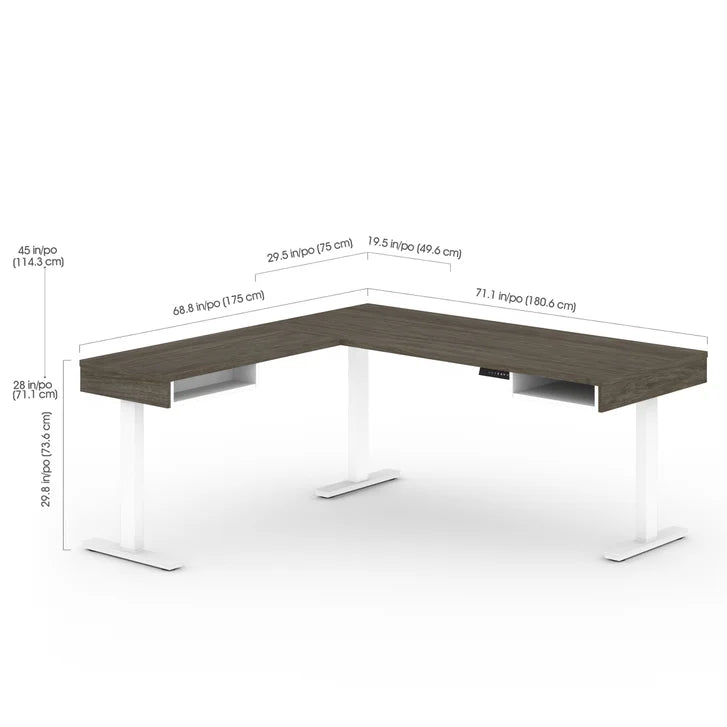 Bestar Viva L-shaped Height-adjustable Workstation