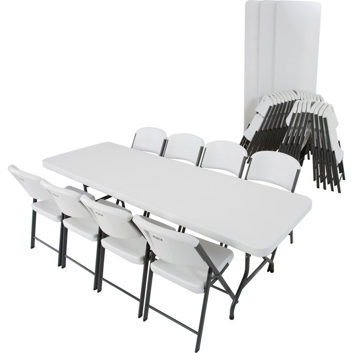 Lifetime 2.4 m (8 ft.) Table and Chair Combo - 4 Rectangular Tables and 32 Chairs