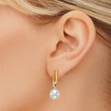 8 – 8.5 mm Cultured Freshwater Pearl and Diamond Earrings (0.03 ctw)