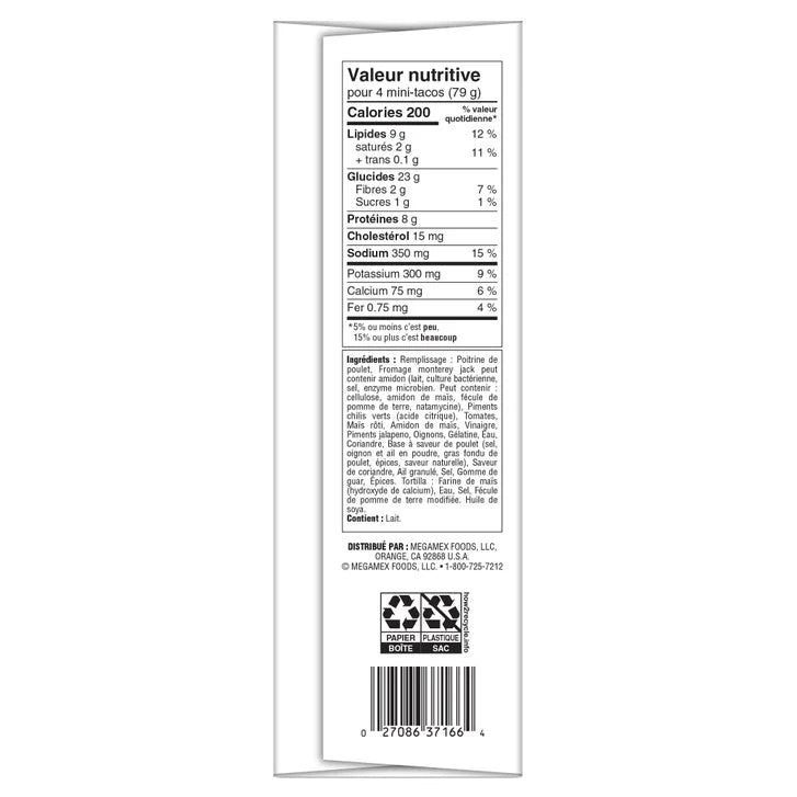 Don Miguel Chicken and Cheese Mini Tacos, 1.43 kg