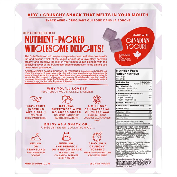 OHME! Freeze-Dried Fruit and Yogurt Crunch Variety, 6 - pack