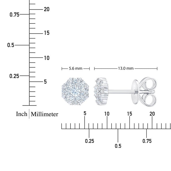 Round Brilliant Diamond Cluster Earrings (0.25 ctw)