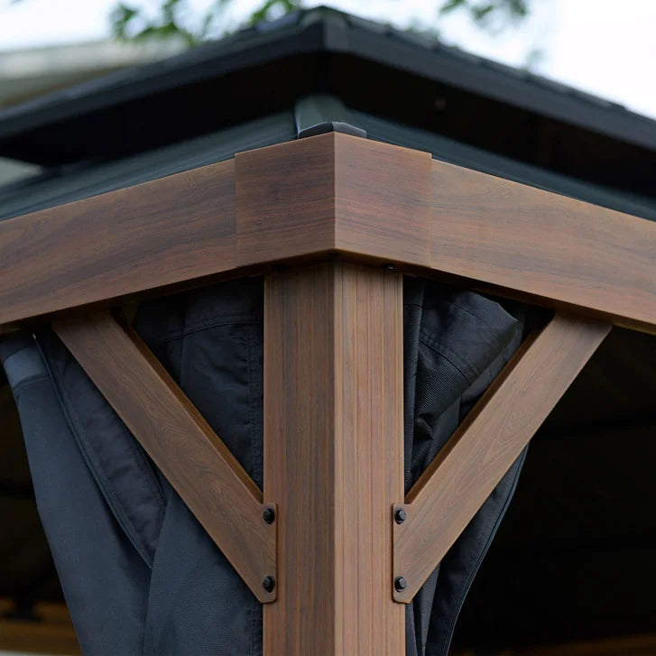 Dunham Aluminum Gazebo with Wood Finish