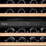 Hisense 23.4 in. 4.9 cu ft. 46 Bottle Stainless Steel Built-in or Freestanding Wine Cooler with Dual Zone and Wi-Fi Connectivity