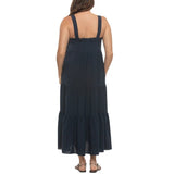 Black Bow Women's Tiered Maxi Dress