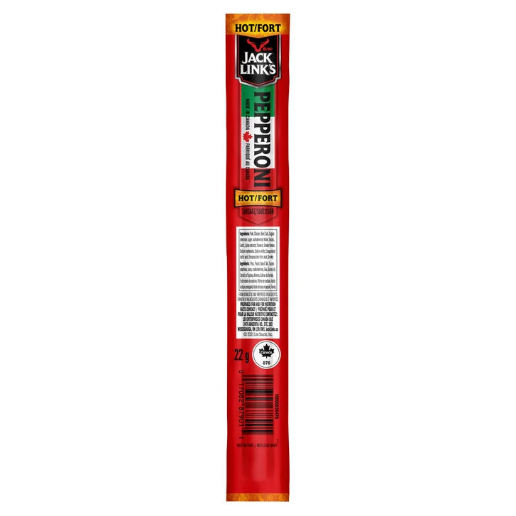 Jack Link's Hot Pepperoni Sticks, 20 × 22 g