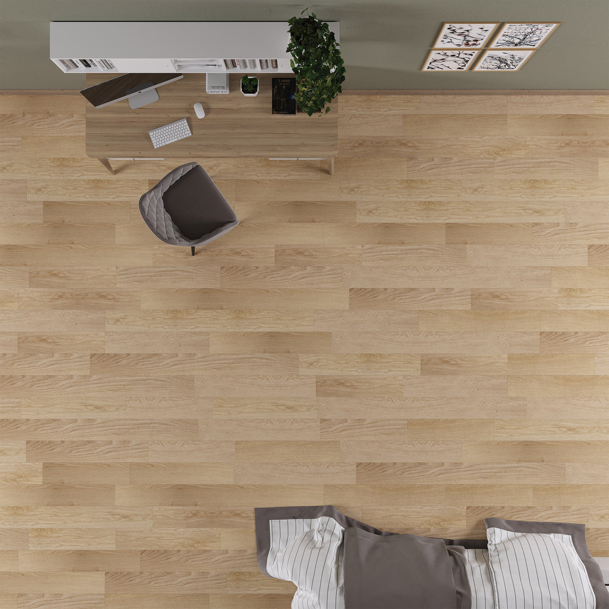 Quickstyle 5.5MM Thick 12.7 cm (5.0 in.) Multi-Length Waterproof SPC Vinyl Flooring (19.7 sq. ft)