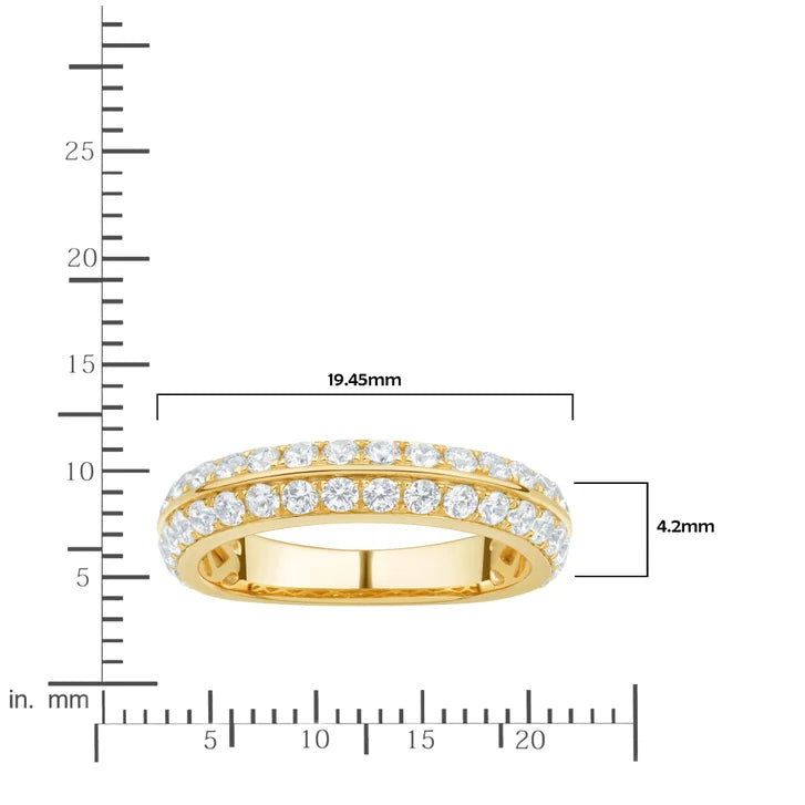 Round Brilliant Diamond Two Row Band (1.00 ctw)