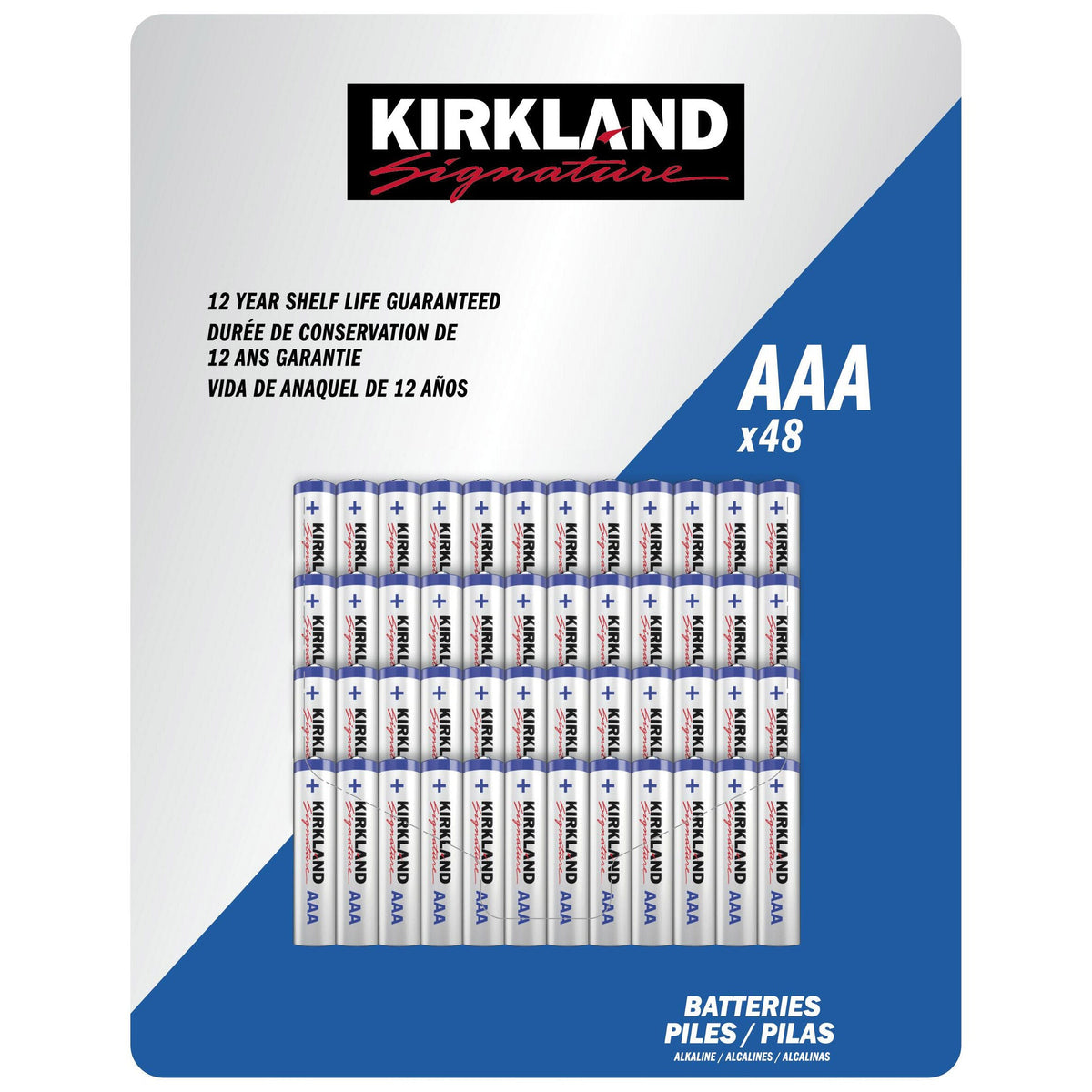 Kirkland Signature Alkaline AAA Batteries, 48-count