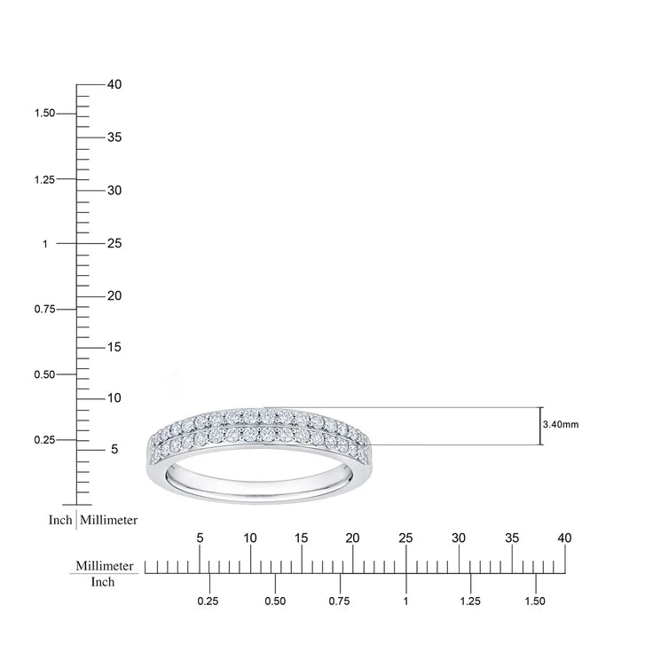 Round Brilliant Diamond Two Row Band (0.28 ctw)