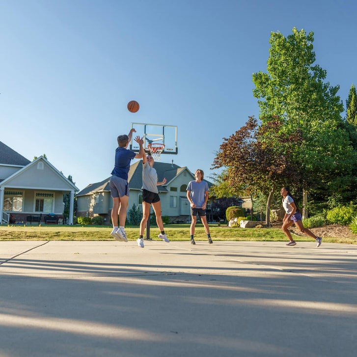 Lifetime - Crank Adjust Bolt Down Basketball Net, 54-inch, tempered glass