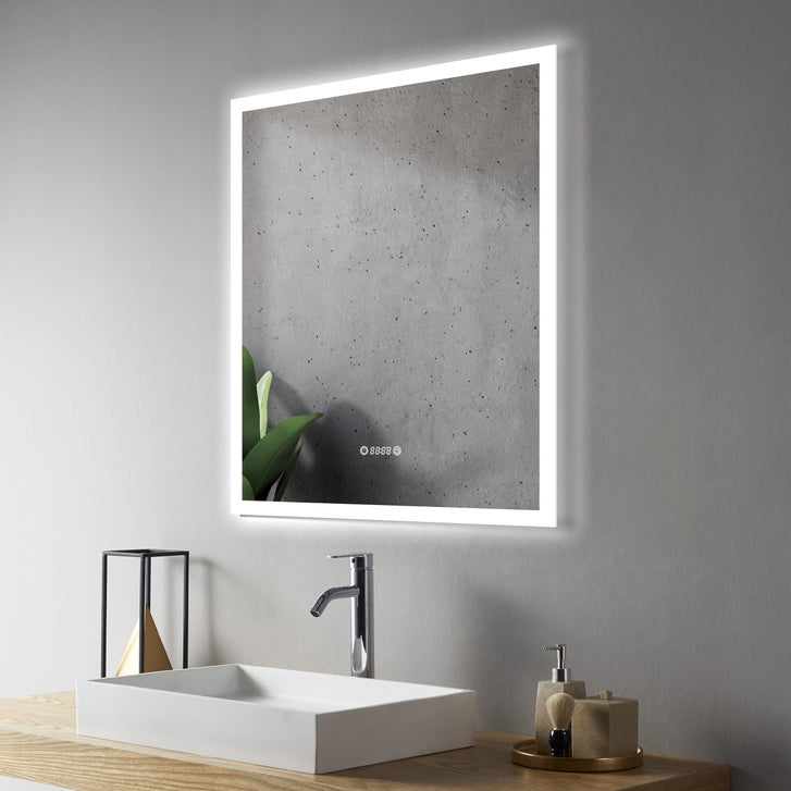 SERA LED Mirror Frosted Edge with Time and Temperature Function