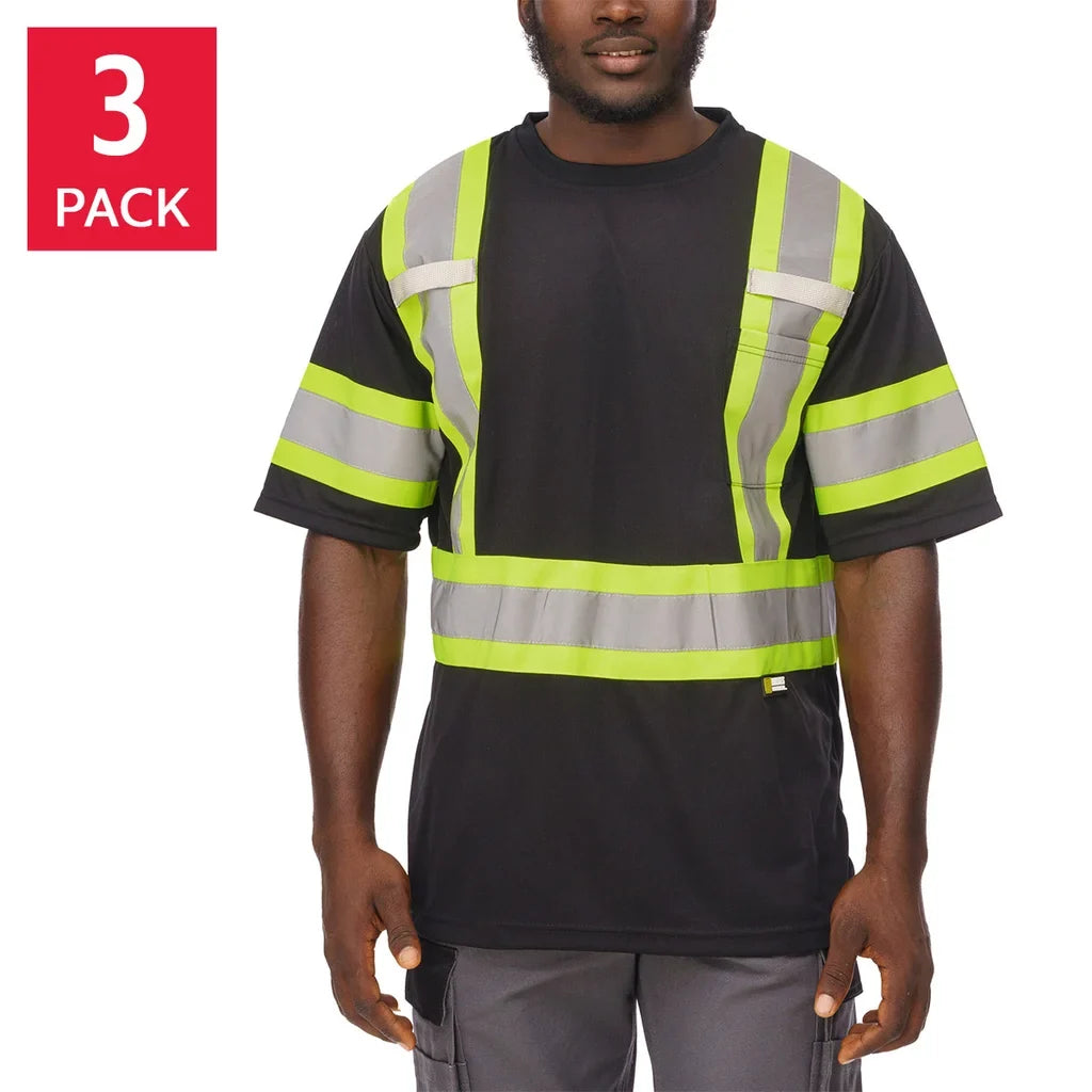 Holmes Workwear High-Visibility Short Sleeve T-Shirt, 3-pack