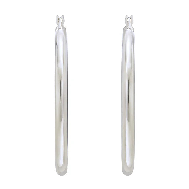 High Polish Round Hoop Gold Earrings