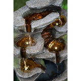 Multilevel Rock Fountain with LED Lights
