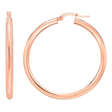 High Polish Round Hoop Gold Earrings
