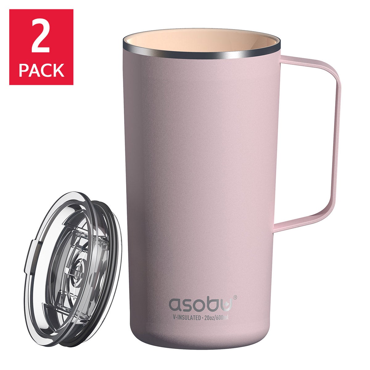 Asobu Ceramic 590 ml (20 oz) Mug, 2-pack