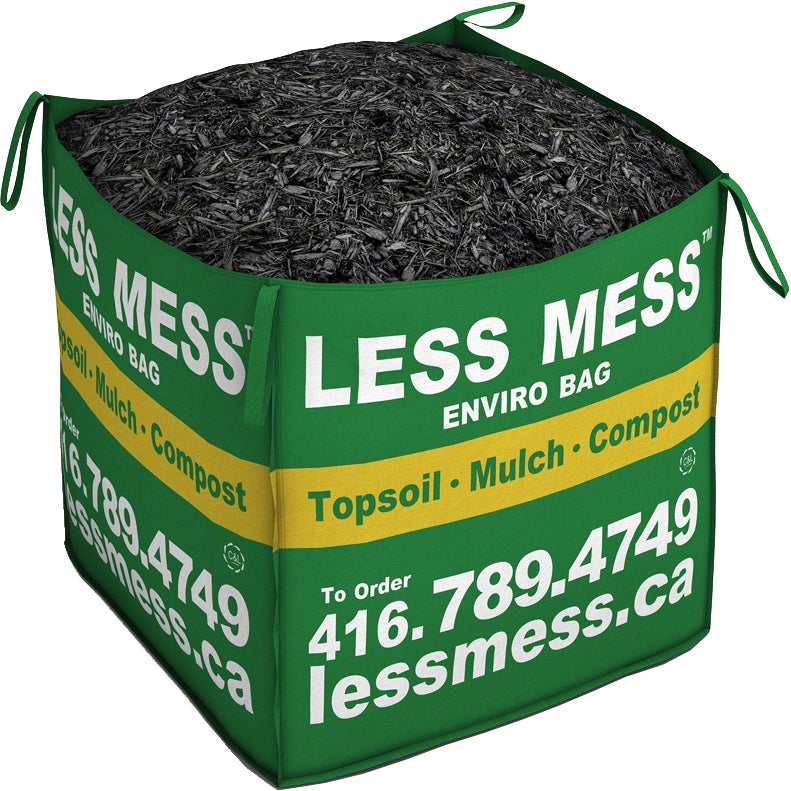 Less Mess Black Bark Mulch - Now available in most Major Cities across - ON, BC, AB, SK, QC, and NB - Free Delivery